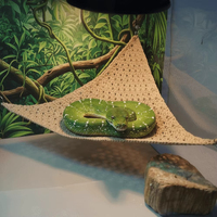 Hamac triangulaire pour lézards en corde de coton tressée à la main avec ventouses puissantes, lit durable et respirant pour dragons barbus, hamac pour reptiles