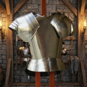 Gilet d'armure médiévale avec protège-poitrine et protège-épaules en cuir pour costume - Product Image 4