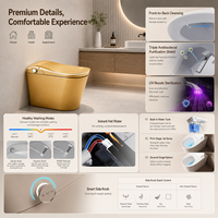 WC intelligent de luxe personnalisé en céramique carrée avec siège chauffant, télécommande, chasse d'eau automatique et évacuation en P-trap