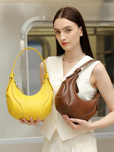 Elegante 2025 Mujeres Underarm Crescent Bolso de cuero Vintage Niche Crossbody Bolso de hombro - Product Image 5