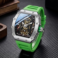 Montre squelette automatique mécanique ONOLA 3828 pour homme, montre-bracelet tendance, résistante à l'eau