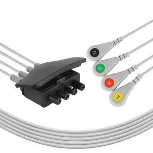 Fisios Control Lifepak 11 Lifepak 12 Compatível ECG leadwire 4 derivações estilo MD derivações integradas snap IEC ECG Telemetria