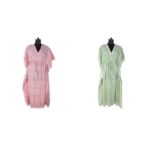 2025 nouveau long sans manches Sexy caftan robe main bloc imprimé caftan à la main indien Caftan Abaya caftan Caftan dubaï mode - Product Image 1