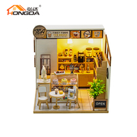Hongda 2025 Nouveau produit M2505 Premier kit de maison de thé en mousse Maison de poupée miniature DIY Maison de poupée en bois pour adultes