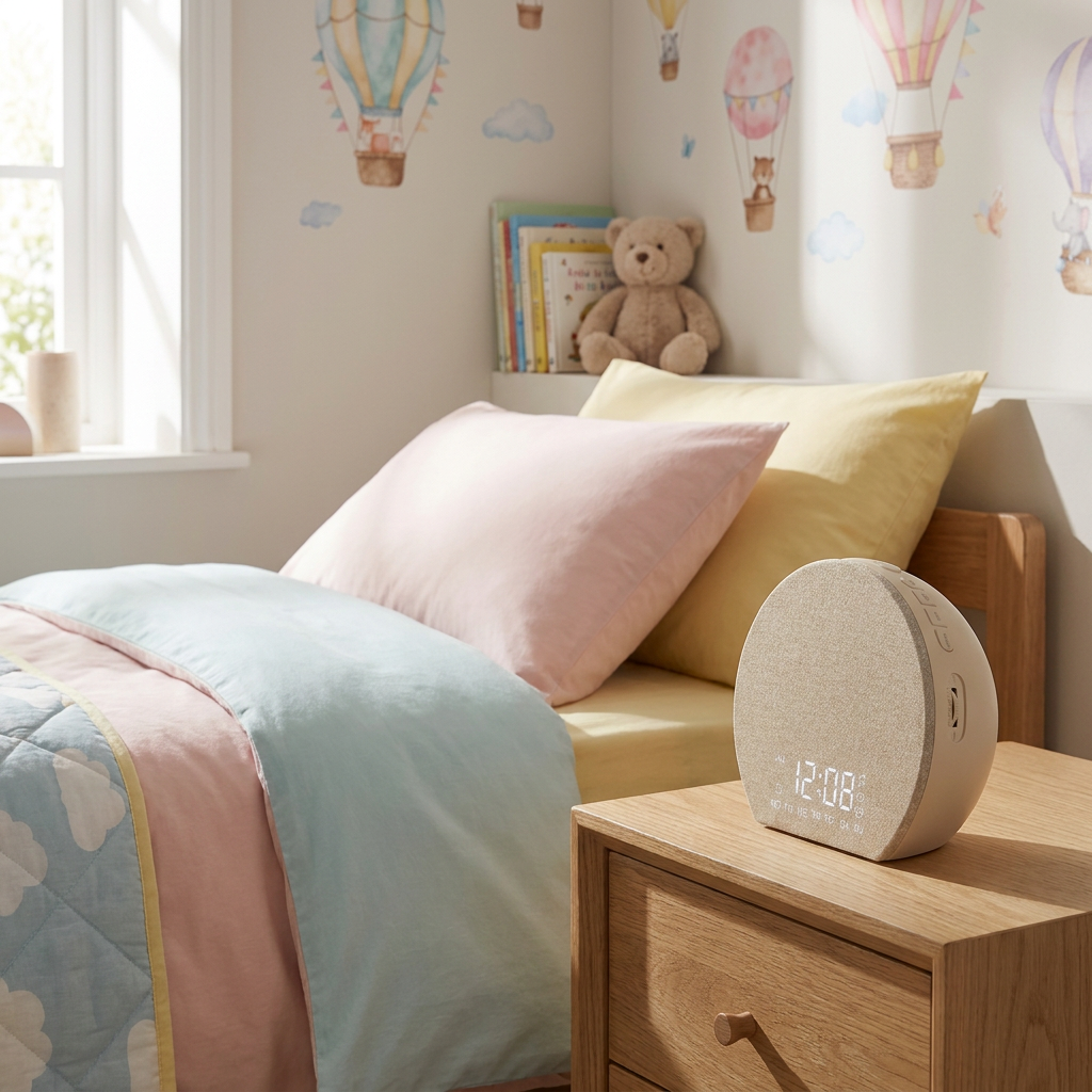 Futuristic Advanced Sound Machine Wake up Light With Intelligent Rgb Lighting System Efficient Bedside <strong>Sleep</strong> Aid Accessory