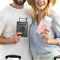 Portefeuille de voyage en cuir PU avec logo personnalisé de haute qualité et blocage RFID Porte-passeport