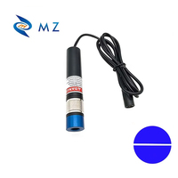 Modul Laser Garis Biru Daya Tinggi Fokus Dapat Diatur D18mm 450nm 5V 100mw 200mw 300mw 500mw dengan Braket dan Catu Daya untuk Penentuan Posisi