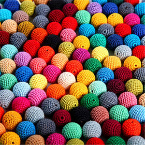 <span class=keywords><strong>Perles</strong></span> crochetées en coton pour collier de bébé, pierres en <span class=keywords><strong>bois</strong></span>, pour bijoux de grande taille, 30mm, vente en gros - Product Image 6