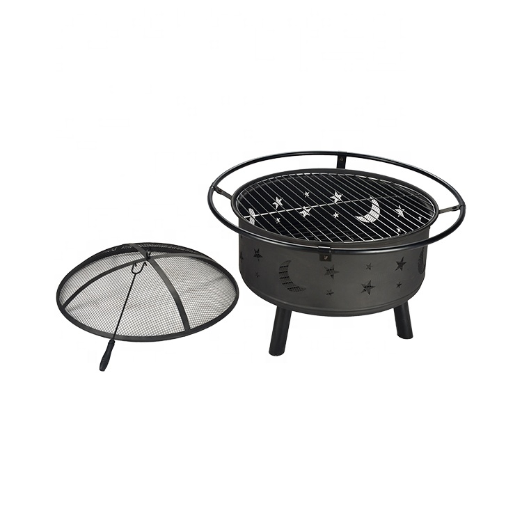 Trade assurance portable outdoor backyard/garden fire pit manufacturers with cover and grill
