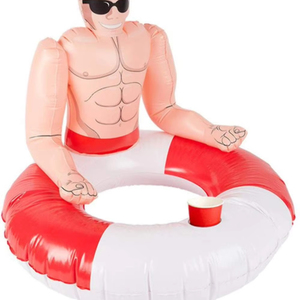 Hot Sale Inflatable Lifeguard Hunk Swim Ring 88cm 35in Red White <b>Pool</b> Float Hawaiian Luau Fancy Dress Party Costume <b>Accessories</b> - Product Image 1