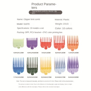 Chuyên Nghiệp Salon 10 cái/bộ Đa-Mục Đích Tóc Tạo Kiểu Công Cụ Phổ Cắt Tóc Hướng Dẫn Nhiều Màu Thợ Cắt Tóc Bảo Vệ Tóc Clipper Giới Hạn - Product Image 3