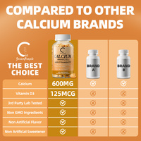 Suplemento de Calcio 600mg D3 5000 UI K2 MK-7 100mcg B12 1000mcg en Cápsulas Blandas, Apoyo para Huesos, Corazón, Sistema Inmunológico y Nervioso, Sin GMO ni Gluten