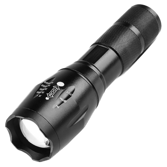 High Lumen LED Bulb Long Range Zoom Tactical Flashlight Super Bright Aluminum Alloy for Emergency Use