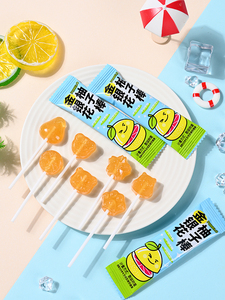 Bonbons durs aux herbes naturelles, certifiés Halal, OEM ODM, pour collations quotidiennes, saveur fruitée, chèvrefeuille, pomelo, orange, sucettes en sachet, fabricant chinois - Product Image 1