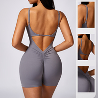 Femmes nouveau minceur quatre voies Stretch Fitness combinaison dos nu une pièce Scrunch bout à bout Yoga Gym combinaison