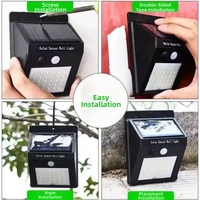 Lampu Dinding tenaga surya LED 20/100 kualitas tinggi 3 mode PIR Sensor gerak IP65 tahan air ABS 6000K lampu taman siang hari