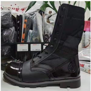 รองเท้าบูทหนังสีดำเงา DFS815 สำหรับพิธีการแบบยาว รองเท้าบูทสีดำเงายาว - Product Image 2