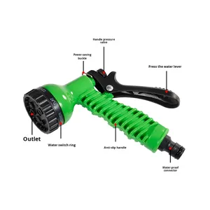 Pistola per irrigazione da giardino ad alta pressione in plastica resistente - Portatile e conveniente per uso domestico e lavaggio auto - Product Image 5