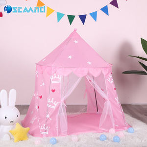 Seamind - Tienda <span class=keywords><strong>de</strong></span> campaña infantil <span class=keywords><strong>de</strong></span> tela <span class=keywords><strong>de</strong></span> alta calidad, estilo <span class=keywords><strong>castillo</strong></span> <span class=keywords><strong>de</strong></span> princesa, fácil instalación, 130x110x130cm - Product Image 3