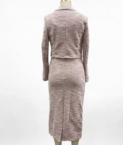 Conjunto de Dos Piezas <span class=keywords><strong>para</strong></span> <span class=keywords><strong>Mujer</strong></span>, Chaqueta Corta de Tweed y Vestido Midi sin Mangas, <span class=keywords><strong>para</strong></span> <span class=keywords><strong>Oficina</strong></span> o Ropa Formal Elegante, Fabricante OEM - Product Image 5