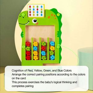Jeu de société magnétique Montessori en forme d'œuf de dinosaure, mignon, pour garçons et filles, puzzle, cadeau, jeu d'association des couleurs - Product Image 2