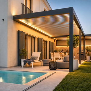 Sistemas de Techo Eléctricos Modernos OEM 3X3 3X4 <span class=keywords><strong>4X4</strong></span> 4X6 6x4, Pérgola Bioclimática de Aluminio, Gazebo de Jardín Personalizado, <span class=keywords><strong>Toldo</strong></span> - Product Image 1