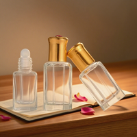 Petit flacon de parfum en verre borosilicate de 10 ml en forme de gourde, diffuseur à bâtonnets, recyclable, avec bouchon à bille, pompe pulvérisatrice, couvercle, pour crème visage et gouttes pour les yeux