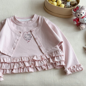 Child Star Circle Girls' Ruffle T-Shirt Long Sleeve Crew Neck Breathable Autumn Baby Tops - Product Image 4