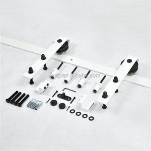 WEKIS - Kit de Herrajes para Puerta Corredera de Estilo Moderno, Resistente, de 6.6 Pies, Color Blanco, Mecanismo de Latón, para Cocina o Pasillo - Product Image 3