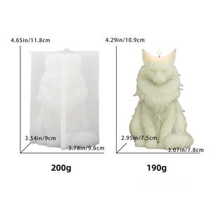 Molde de silicona DIY para adornos de gatos de pelo largo, gatos sentados y de pie, incienso, velas, yeso y jabón - Product Image 6