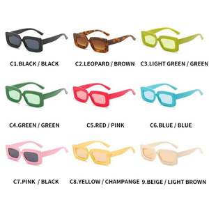 Gafas de Sol Personalizadas con Logotipo, Montura Cuadrada Pequeña y Colorida, Gafas de Sol Rectangulares Rosas para Mujer - Product Image 5