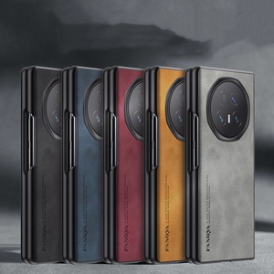 Étui de téléphone de luxe pour <span class=keywords><strong>homme</strong></span> <span class=keywords><strong>d</strong></span>'affaires pour Honor Magic V5 / V3 Vs3 V2 V2 RSR / V V Flip en cuir de mouton, protection intégrale de l'objectif, coque arrière - Product Image 1