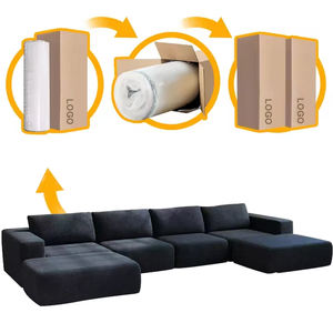 Sofá Esquinero Moderno en Forma de L para Sala de Estar, Uso en Hoteles y Villas, Tapizado en Tela, Relleno de Espuma Ecológica, Duradero - Product Image 1