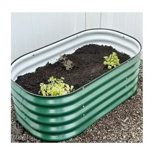 경량 아연 도금 제기 정원 침대 쉬운 조립 야채 과일 꽃 대형 야외 냄비에 대한 홈 화분 상자