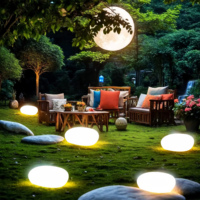 Globe de pierre artificielle moderne à énergie solaire LED RGBW pour parking extérieur, jardin, paysage, pelouse, lumières solaires en pierre