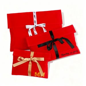 Pochette à rabat pour maquillage, sac cadeau en coton, pochette à montre avec ruban, personnalisable, écologique, durable, imprimée en sérigraphie, vente en gros BSCI - Product Image 3