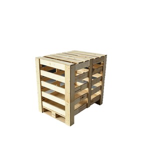 ลังไม้สำหรับจัดเก็บโลจิสติกส์ ขนาด 100x100x100 มม. ยี่ห้อ Houji Wood Industry แบบเข้าได้สองทางสำหรับรถยก - Product Image 1