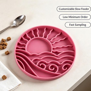 Custom Logo Exclusive Design Oval Shape Waterproof Wet Food Lick <b>Mat</b> Silicone Material Slows Eating Factory-Qualified Test - Product Image 5