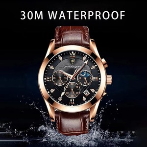 Montre pour homme Drioshipping, étanche, lumineuse, sport, quartz, cuir véritable, Relojeshombr - Product Image 6