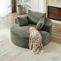 Fauteuil de salon moderne compressé sous vide pour une personne, siège de canapé en velours côtelé pour chambre à coucher, fauteuil rond paresseux, canapé-lit pliant
