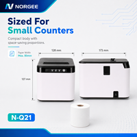 Imprimante thermique portable NORGEE Q821 200 mm/s avec coupeur automatique, compacte, pour reçus de caisse 80 mm, idéale pour les restaurants à emporter et les comptoirs de stockage