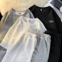 Ensembles 2 Pièces Homme Décontractés Streetwear Oversize T-shirt Manches Courtes et Short Sport Gym Survêtement Vente en Gros
