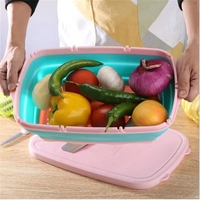 9-In-1 Snijplank Opvouwbaar Fruit En Groente Filter Bassin Snijmachine Cutter Camping Snijplank Set Keuken Klein Gereedschap