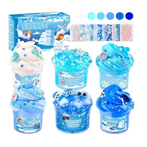 Ocean Butter Cloud Clear DIY Playdough & <b>Slime</b> <b>Kit</b> 6 Pack Blue <b>Slime</b> for Boys & Girls HC Brand - Product Image 3