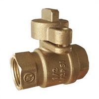 Vanne à bille manuelle en laiton forgé de 1/2 pouce, robuste, certifiée CE, personnalisation d'usine, OEM, connexion NPT, compteur d'eau 650
