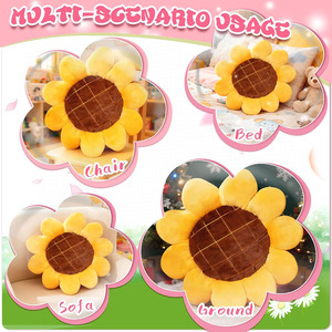 Подушка-подушка для сидения на поле B983 в форме желтых цветов-подсолнухов, мягкая плюшевая, для декора, для дивана, кровати, кресла, дивана-кровати - Product Image 3