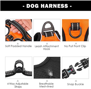 高品質カスタムデザイナー反射リバーシブルヘビーデューティ引き無し調整可能犬用ハーネスとリーシュ高級ファッションスカーフ - Product Image 4