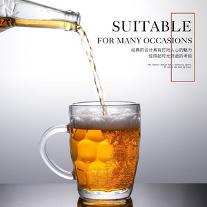 Grande tasse à bière en verre de 500 ml pour usage domestique, bière artisanale, avec poignée, convient aux bars et à un usage commercial. - Product Image 5