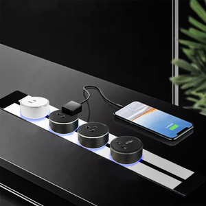 รางปลั๊กไฟติดผนังแบบเลื่อนได้ VBQN สำหรับห้องนอน ห้องนั่งเล่น และโต๊ะทำงาน ทำจากอะลูมิเนียมอเนกประสงค์ - Product Image 4