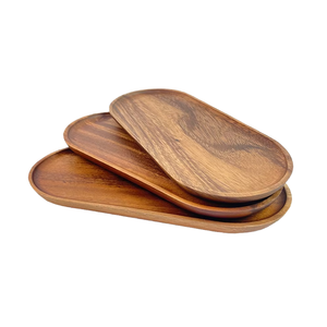 ถาดอาหารรูปวงรีไม้กระถินเทศ ดีไซน์ทันสมัย เป็นมิตรกับสิ่งแวดล้อม สำหรับงานนำเสนอ ขายส่ง - Product Image 4